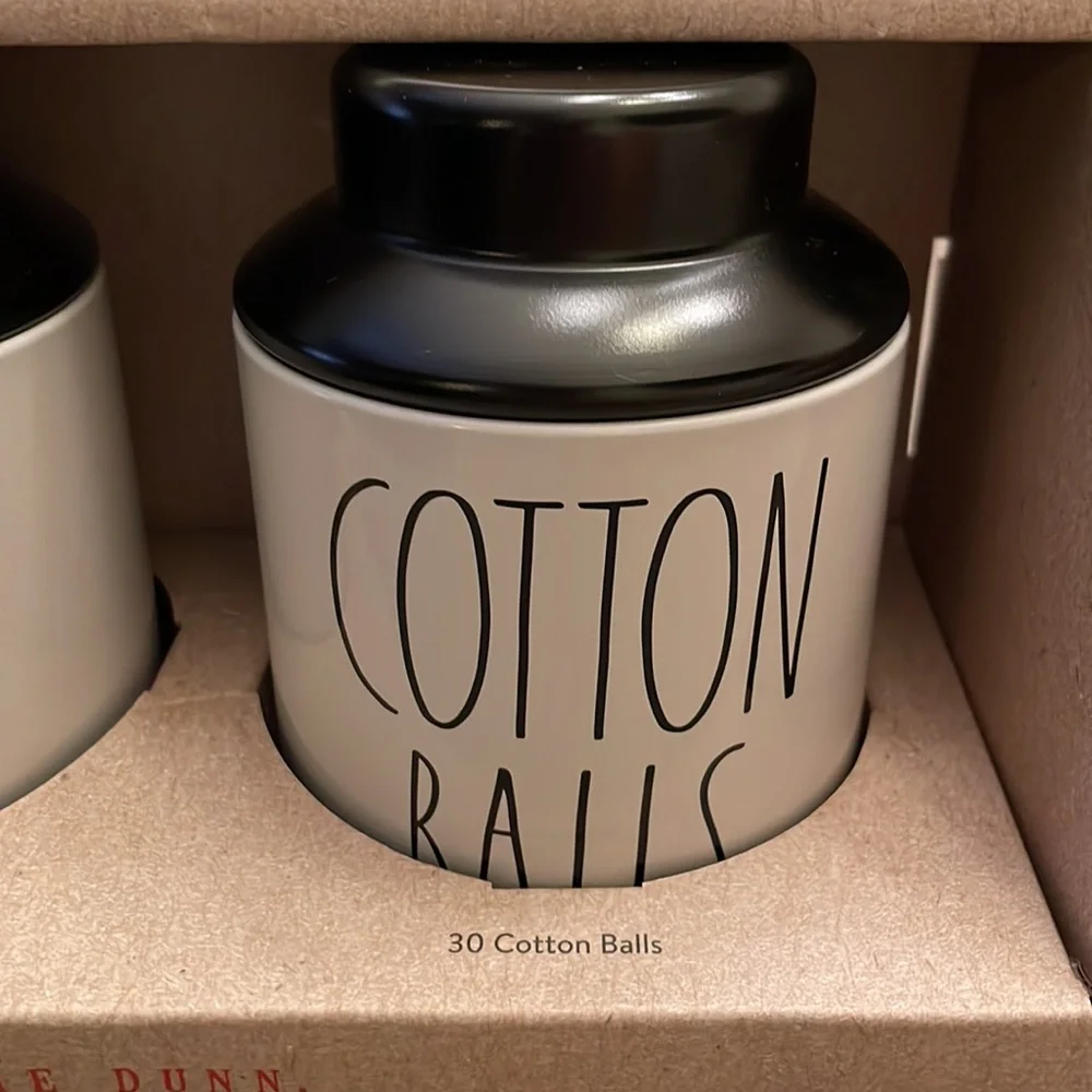 Rae Dunn Hair Ties and Cotton Ball Containers